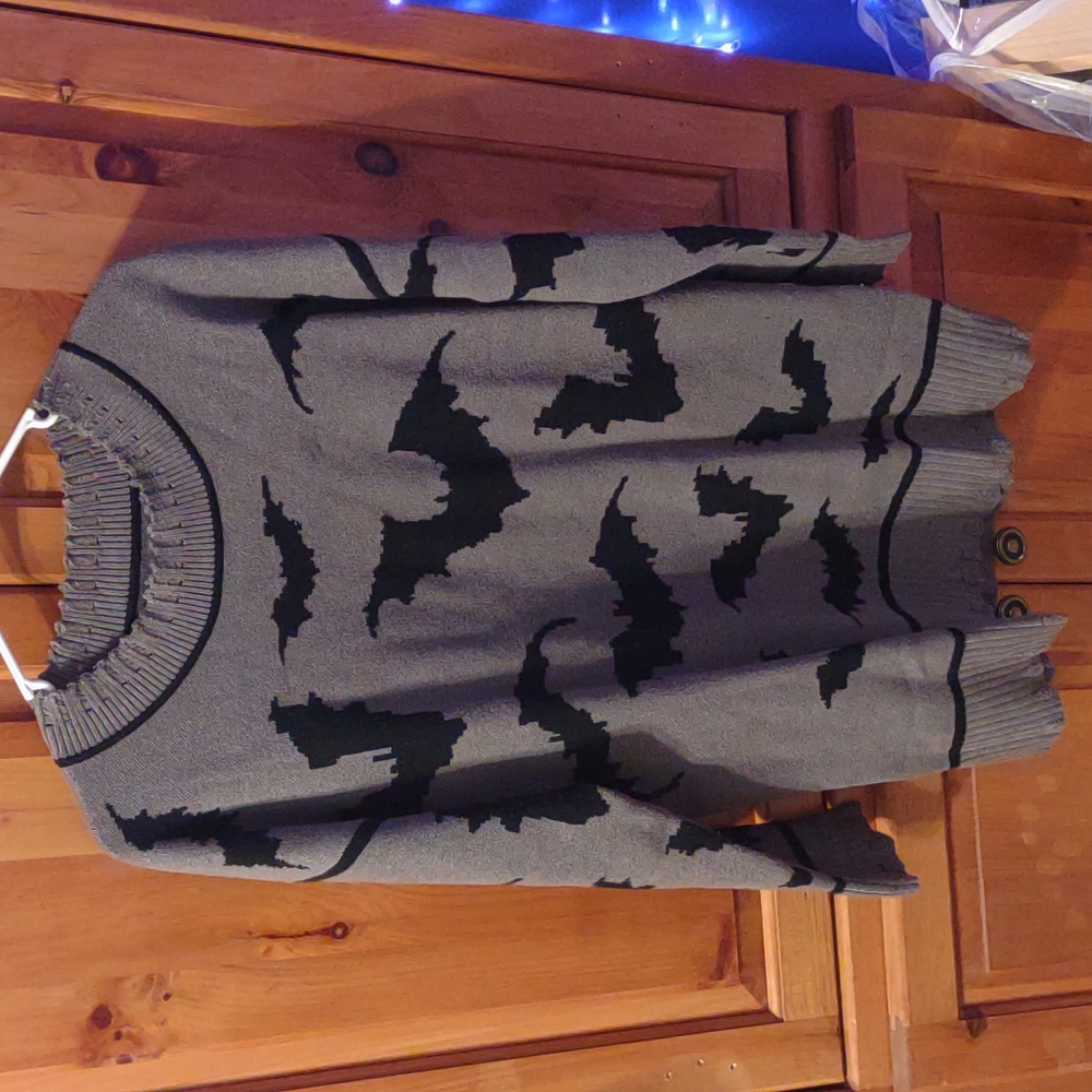 Distressed Oversized Bat Sweater Dress